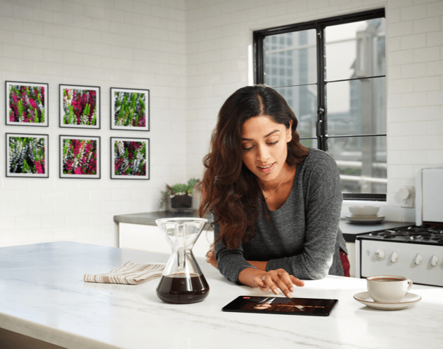Woman using a tablet